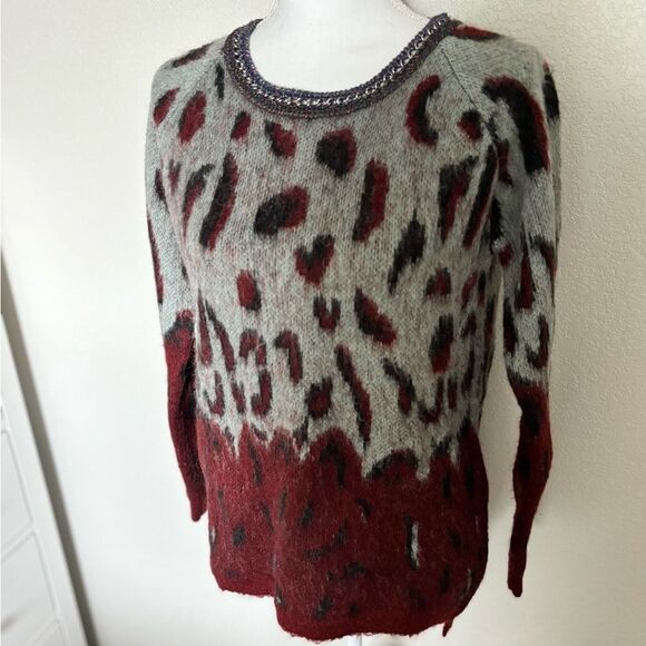 Maison Scotch Mohair Leopard Sweater sz 2 - Picture 3 of 8